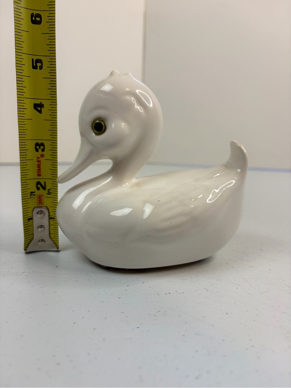 Vintage White Ceramic Duck Figurine Country Cottage Farmhouse Shelf Decor 1990s - Picture 5 of 8
